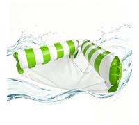 Generico Inflatable Pool Floats, 2 in 1 Hammock Float, Striped Portable Lounger, Mesh Bottom Water Bed, for Water Lake Sea Beach Pond River Indoor Outdoor Camping Floating Relaxation Leisure Gear