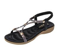 Generico Infradito Con Zeppa Sandali Comodi Da Donna Nuovo Commercio Estero Grandi A Punta Elastici Tacco Estive Ciabattine Cinturino Ciabatte Spiaggia Estivi Comode Eleganti Sandalo Basso Nero 40
