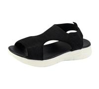 Generico Infradito da Spiaggia Sandali con zeppa da donna Sandali eleganti e comodi con plateau estivo, casual (Black, 42)