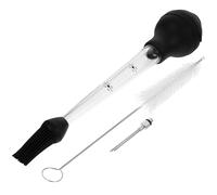 Generico Iniettore per Marinata in Acciaio Inox Pompa di Aspirazione Dell'olio e Ago per Siringa per Tacchino, Strumento da Cucina per Carne Succosa e Barbecue Spazzola per Pulizia, Set