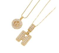 Generico Initial Letter Pendant Necklaces,Letters Necklaces Gifts for Women,Two Initial Name Alphabet A-Z Letter Gift(Gold,Y)
