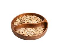 Genérico Insalatiera rustica in legno a 2 scomparti, per servire noci, ciliegie, frutta, dolci, biscotti, in legno resistente, per cucina, bancone, casa, ufficio, bar, ristoranti