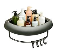 Generico Inside Shower Shelves - No Drilling Triangular Rack | Bathroom Wall Organizers | Rustproof Storage With Hooks For Counter Bath Bathtub RV Home Hotel Apartment Shampoo Soap Indoor Outdoors