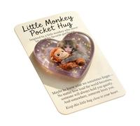 Generico Inspirational Monkey Hug Acrylic, 2D Encouragement Pocket Card Keepsake for Positive Reminder, Portable Motivation Gift for Kids Teens Adults Friends, Small Comfort Souvenir for Daily Carry