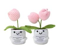 Generico Inspirational Support Plant - Lightweight Positive Knitted Doll, Crochet Flower Doll, Decorative Handmade Motivational Ornament | Uplifting Gift for Men Women Home Office Display