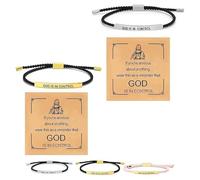 Generico Inspire Bracelet “God is in control”, God Is in Control Bracelet, Stainless Steel Adjustable Christian Faith Handmade Letter Braided Bracelets, Engraving Gifts Jewelry (Gold+Silver)