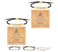 Generico Inspire Bracelet “God is in control”, God Is in Control Bracelet, Stainless Steel Adjustable Christian Faith Handmade Letter Braided Bracelets, Engraving Gifts Jewelry (2pcs Gold)