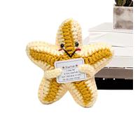Generico Inspiring Plush - Wool Cotton 10cm | Inspiring Starfish Knitted Soft Positive Toy | Cute Inspirational Gift For Kids Birthday School Desk Companion Home Decoration