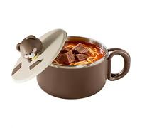 Generico Instant Noodle Bowl, High Capacity Server, 7.48x5.12 Inches Pot with Lid, Large Basin, Portable Soup Container, Large Dish with Handle, Apartment Travel Tool for Dorm