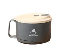 Generico Instant Noodle Bowl With Lid | 15x8.5cm Stainless Steel Portable Food Lunch Container Set | Convenient Cooker Filterable Design, 1100ml Lid & Handle Dustproof Cereal Bowl For Instant