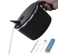 Generico Insulated Basin - Cooking Canteens, Vacuum Sealed Tubs, Double Wall Construction, Sweat Proof Exterior Food Storage, Kitchen Accessories, Silver 1350ml Vessel for Hiking Gym Trips