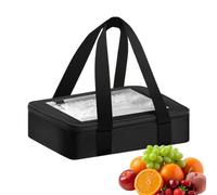 Generico Insulated Casserole Carrier | Oxford Cloth Aluminum Foil Food Carrier 33 x 27 x 7cm Stackable Thermal Food Transport Bag with Handles | Hot Cold F́ood Storage Tote for Parties Picnics BBQ