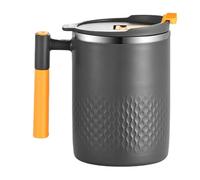 Generico Insulated Drink Cup, Double Layer Stainless Thermal Mug, Portable Handle Coffee Tea Tumbler, Vacuum Style Heat Retention Cup, Leak Resistant Lid Travel Beverage Container for Home Office