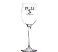 Generico ''Intanto bevo'' Calice da Vino Bianco Rosso Personalizzato con nome Laureata Idea regalo di Laurea Natale Università Studio Dottore Dottoressa Proclamazione