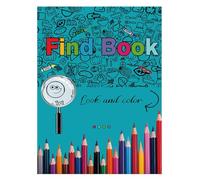 Generico Interactive Hidden Object Book - 21x28.5cm Find Color Book | Observation Skills Puzzle ActivityBook Paper - Hidden Objects Coloring Brain Training for Adults Teenagers Relaxation Focus