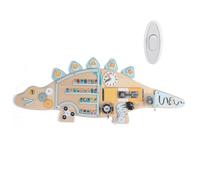 Generico Interactive Sensory Board - Dinosaur Toy for Kids | Wooden Material with Wall Mounted Design, 88x35.5x7.5cm Size, 1500g Weight, Early Learning Activity Center, Preschool, Playroom, Classroom