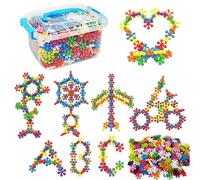 Generico Interlocking Building Blocks STEM Set - 600pcs Plum BlossomBlocks | Educational Building Blocks Toy Ages 3-6 Kindergarten Craft Construction PP Learning Kit