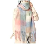 Generico Invernale Sciarpa Donna - Invernale Sciarpa Donna Nuova Sciarpa con Frange da Donna Autunno e Inverno Spessa Come Un Plaid Caldo Scialle Coppia Sciarpa (One Size)