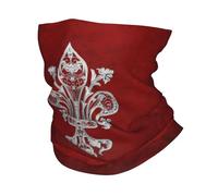 Generico Inverno caldo all'aperto, filigrana d'argento personalizzata Fleur de Lis ghetta per il collo donna uomo UV visiera invernale giglio fiore fleur-de-lys bandana sciarpa per sci