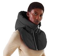 Generico Inverno Ultraleggero Giù Cappelli con Cappuccio per Le Donne Uomini Caldo Anello Sciarpa Passamontagna Cappello Collo Zippper Coulisse Cappotto Sciarpa Corta Canotta retrò