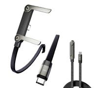 Generico Invisible Holder Charger Cable with Stand, 240W Super Fast Charging, 2-in-1 Multi Nylon Braided Charging Cable with Type C and Folding Phone Holder 5ft for Smartphones (65W)