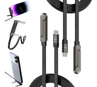 Generico Invisible Holder Charger Cable with Stand,Sideways Phone Charger,Type-C to Type-C,240W Fast Charging Cable 5 FT,Flat Foldable Durable USB-C Cord for Phone Gaming Office and Travel (2PCS)