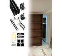Generico Invisible Rail Kit for Sliding Doors, Closet Door Track Ghost Door Hardware Kit,Modern Pocket Door Guide with Soft Close Mechanism(90cm/35in)