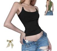 Generico Invisible Strap Tank Top,Women's Sexy Thin Clear Tank Tops,Trendy Aesthetic Ribbed Slim Fit Sleeveless Clear Strap Camisole