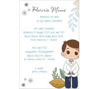 Generico Invito Prima Comunione, 20 pezzi o più, Elegante con Illustrazione