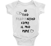 Generico Io Tifo Bianconero Come Il Mio Papà Body Bimbo Bimba Personalizzabile Body Neonato Personalizzato Idea regalo Nascita Compleanno Natale Festa del Papà Squadra Calcio Tifosi (18-24 Mesi)