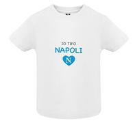 Generico Io Tifo Napoli Maglietta per bebè manica corta Personalizzata Idea Regalo Figli Compleanno Nascita Neonato Tutina Tifosi Napoletani Campione D'Italia Scudetto Azzurri 1926