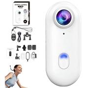 Generico IonicSwift Riding Camera - Hands-Free POV Cam for Equestrians, Ionic Swift Video Camera Clip On, HD 1080p/4k RideView - Thumb Cameras Necklace with 360° Rotation Spring Clip (White,4K)