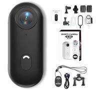Generico IonicSwift Riding Camera, Rideview Hands-Free Pov Camera, Mini Sports Action Cam with Magnetic Clip and Bracket, 4K/170° Ultra-Wide Angle, for Cycling,Diving,Equestrian (Black 4K)