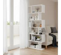 Generico IPOTIUS Scaffale a 6 Ripiani, Libreria, Divisorio per Stanza, Organizzatore a Cubi, Stile Moderno, per Soggiorno, Camera da Letto, Ufficio, Marrone, 70×24×188.5cm, Bianco