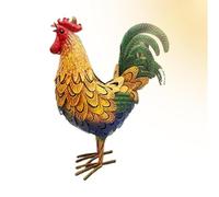 Generico Iron Rooster Garden Statue, Chicken Yard Art Figurine, Farmhouse Lawn Ornament, Standing Animal Sculpture, Backyard Patio Decor, Rustic Home Decoration