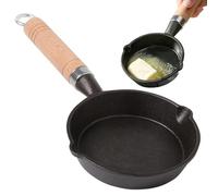Generico Iron Small Egg Pan, Pre Seasoned Cast Iron Skillet Frying Pot With Drip Spouts, Oven Safe Kitchen Cookware, Perfect For Home And Restaurant Cooking, Compact Size For Daily Cooking