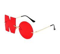 Generico Irregular Rimless Sunglasses - Letter NO Sunglasses | Rimless Irregular Metal Frame Party Sunglassess | Lightweight Anti-UV Funny Alphabet Eyewear For Men & Women