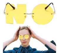 Generico Irregular Rimless Sunglasses - Letter NO Sunglasses | Rimless Irregular Metal Frame Party Sunglassess | Lightweight Anti-UV Funny Alphabet Eyewear For Men & Women