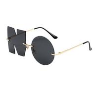 Generico Irregular Rimless Sunglasses - Letter NO Sunglasses | Rimless Irregular Metal Frame Party Sunglassess | Lightweight Anti-UV Funny Alphabet Eyewear For Men & Women