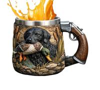 Generico Isolierter Kaffeebecher,350ml Edelstahl Für Heiße Und Kalte Getränke | Thermo Becher Mit Hundemotiv Deko,Für Haushalt Camping Wohnheim Hotel Apartment