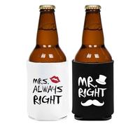 Genérico Isoterma Canasta - 1 paio di refrigeratori per lattine di birra Mr | Custodia protettiva antiscivolo per bottiglie di vetro, per picnic, campeggio, matrimonio, regalo per coppie, sposi e soda