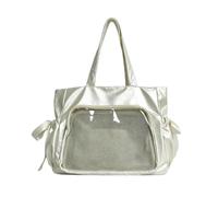 Generico Ita Bag, Borsa A Tracolla è Dotata Di Una Finestra Trasparente Per Mostrare Le Spille Degli Anime, Il Che La Rende Adatta All'Uso Quotidiano A Scuola E Al Lavoro. (Beige)