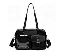 Generico Ita Bag Borsa Tracolla, Capiente Borsa A Tracolla Con Finestra Trasparente E Borsa A Mano In Stile Y2K, Ideale Per Gli Spostamenti Quotidiani, Le Feste E Le Fiere Di Anime (Nero)