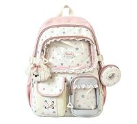 Generico Ita Bag Zaino Pin Display Con Inserto,Zainetto Grazioso Per Ragazze Con Dettagli In Pizzo, Adatto Per La Scuola, Lo Shopping, Le Uscite Con Gli Amici, Le Fiere Di Anime E Altro Ancora (Rosa)
