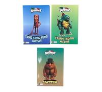 Generico Italian Brainrot Quadernoni Maxi, Set da 3, Quadretti 5mm Senza Margine, Tung Tung Sahur, Trippi Troppi Mecha, Matteo