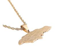 Generico Jamaica Map Stainless With City Steel Pendant Necklaces Jewellery Jamaican Map Jewelry for Men and Women (Model 1)