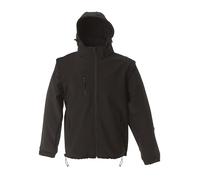 Generico James Ross Collections-Giubbotto BRUNICO Softshell con Cappuccio da Uomo Impermeabile Elasticizzato,BLACK-L