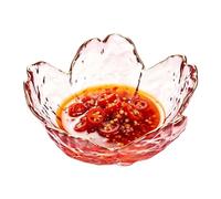 Generico Japanese Hammered Glass Sauce Dish - Small Condiment Bowl | Handcrafted Hammered Glass Texture, Japanese Shape, Stackable Compact Design, Ideal For Dipping Sauces,