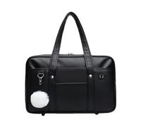 Generico Japanese Style Shoulder Bag for Women,PU Tote with Inner Pockets,Adjustable Strap Daily Carry Purse for Outings (black)