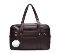 Generico Japanese Style Shoulder Bag for Women,PU Tote with Inner Pockets,Adjustable Strap Daily Carry Purse for Outings (brown)